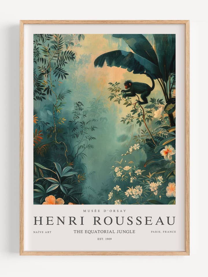 Henri Rousseau De Equatoriale Jungle I108-32 voor wholesale door Peardrop Prints