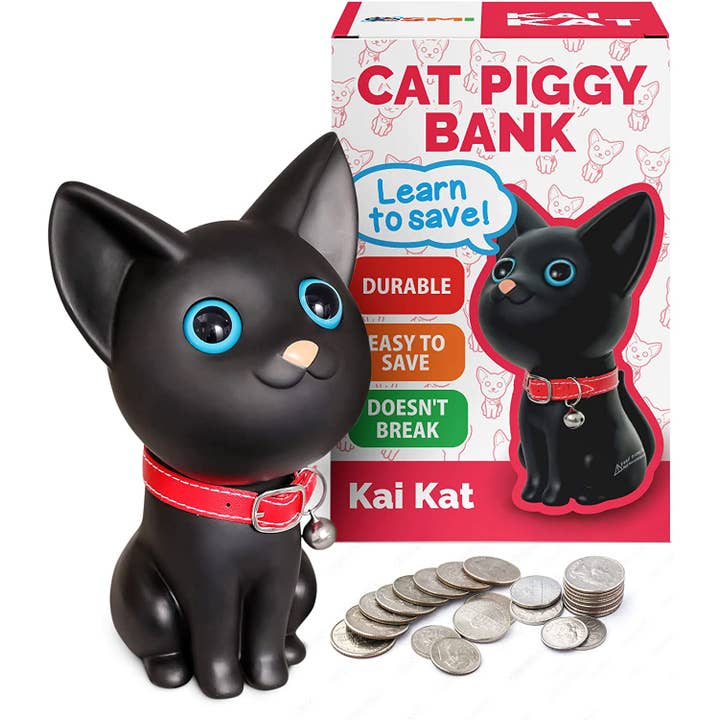 Homegrown Garden - Wholesale Money/Piggy Bank - Kids & Baby - Cat Piggy Bank - Unbreakable Plastic Kids Money Bank