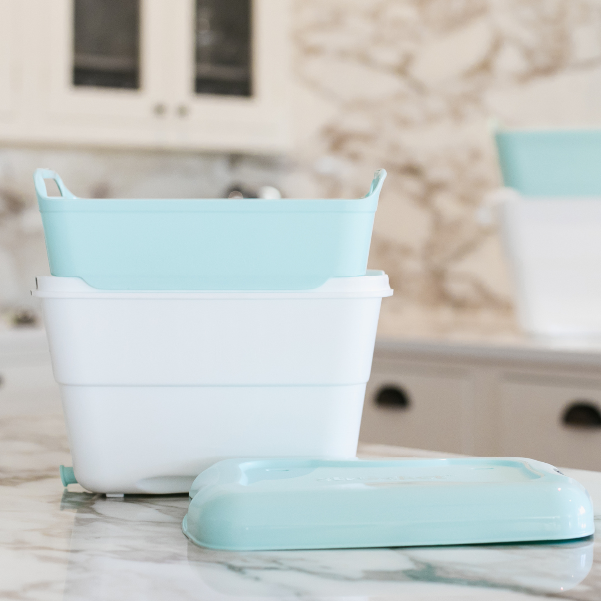 Strucket - Wholesale Laundry Basket - Strucket 4.5L Mini Strainer Bucket with Lid - 8 Pack - Sand11