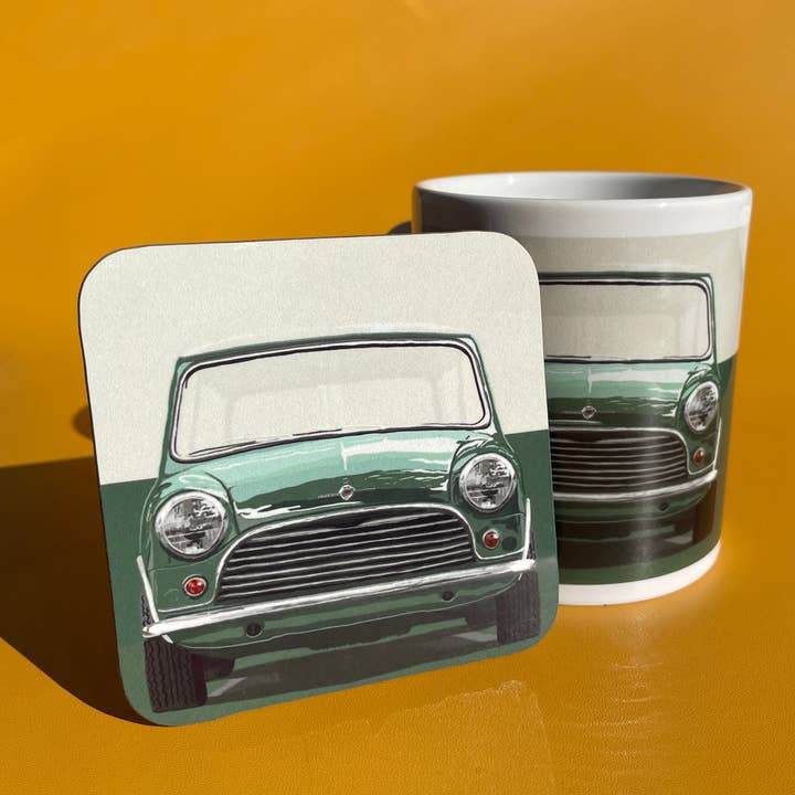 Mini Cooper S Mug and Coaster Set - Mk1 Mini Cooper S for wholesale by Illustrator maker