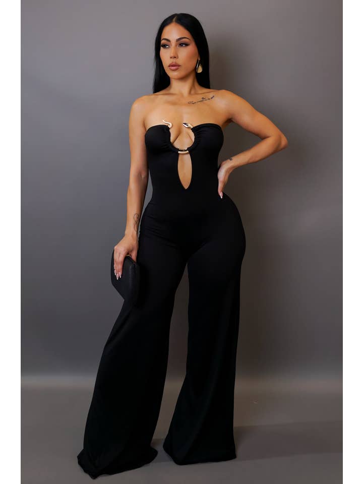 5besties inc - Wholesale Jumpsuit - Women's - STRAPLESS WIDE LEG JUMPSUITS