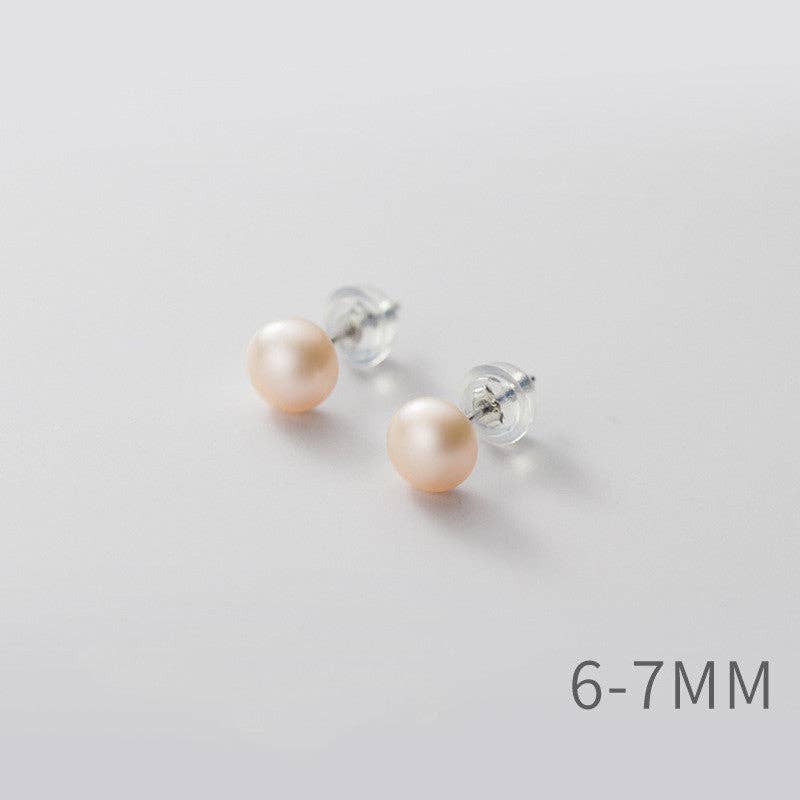 Perimade & Co. LLC - Wholesale Stud/Post Earrings - White Pink Purple Pearl Stud Earrings in 925 Sterling Silver6