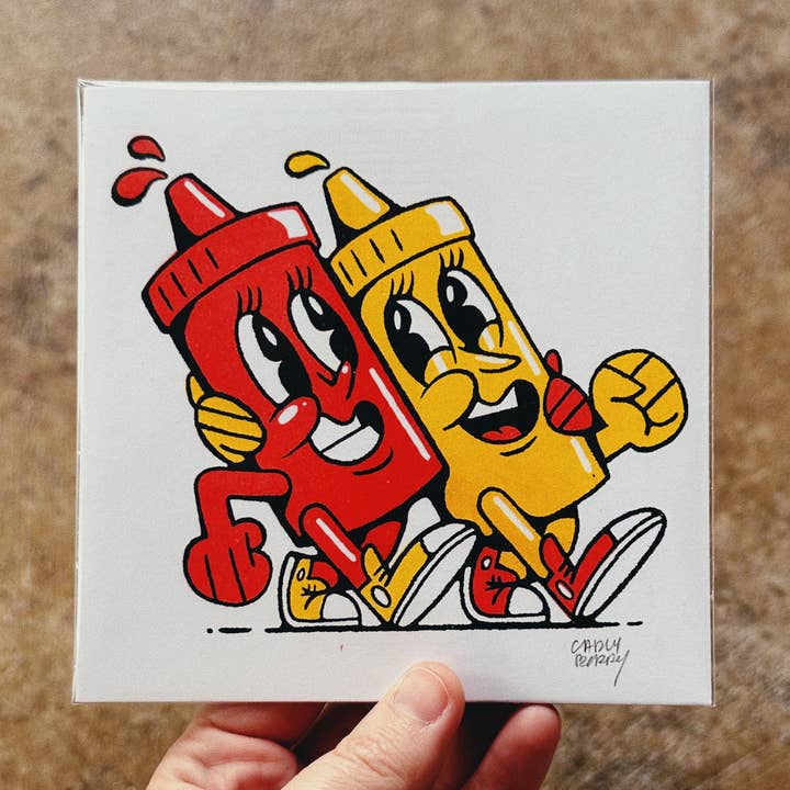 Ketchup and Mustard Riso Print for wholesale by It's Not That Weird
