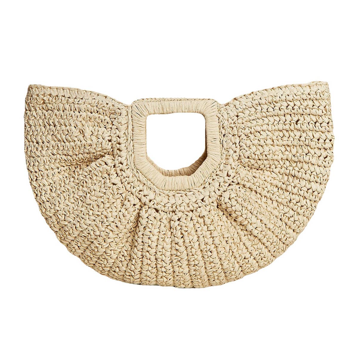 ACCITY - Wholesale Beach Bag - WOMEN PORTABLE MOON WOVEN STRAW BAG_CWAB08121