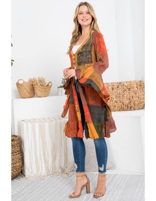 Kathmandu Imports - Vendita all'ingrosso Kimono - Donna - Kimono Patchworks (KT-1307)1
