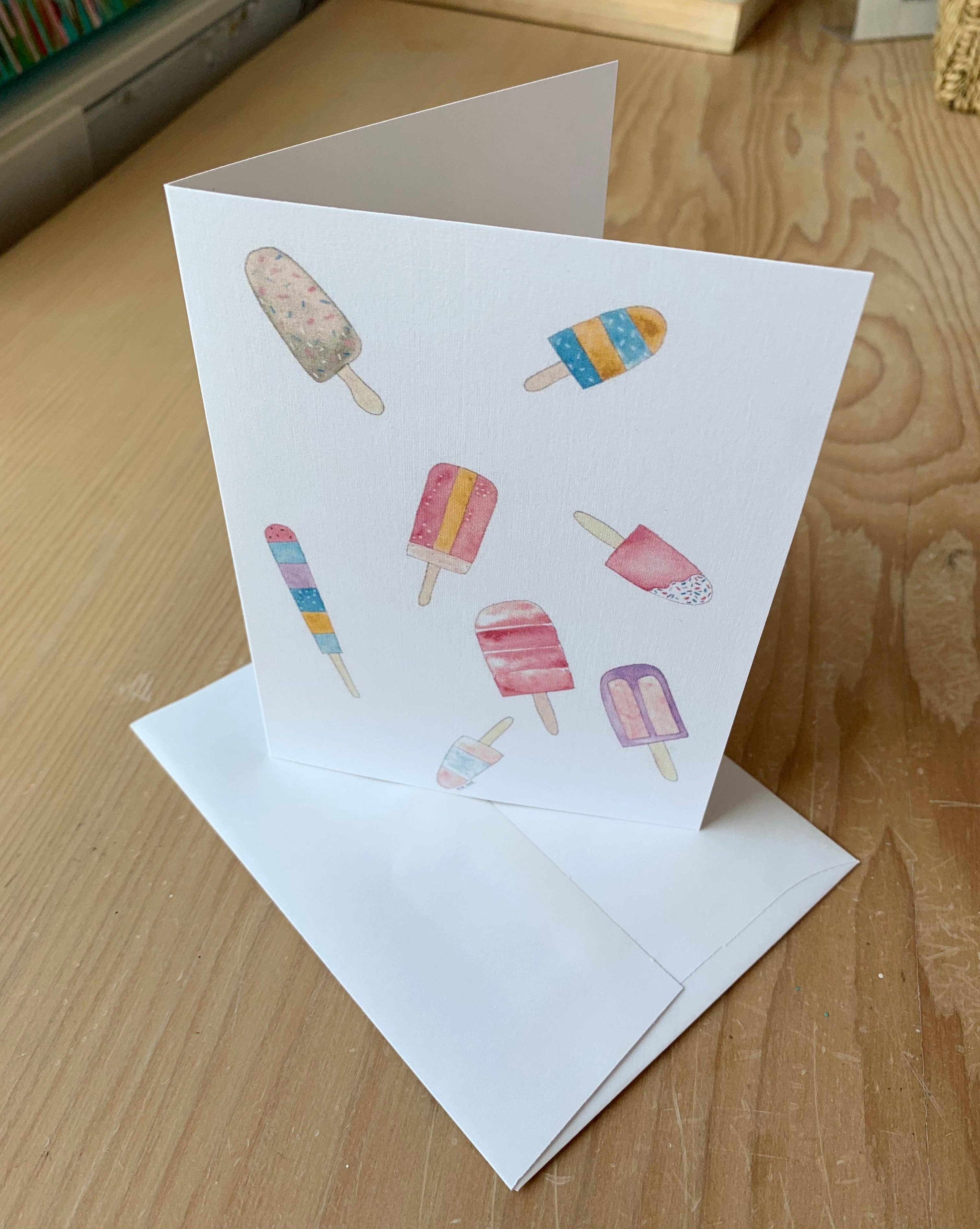 Elle Bee Art Studio - Wholesale Everyday Greeting Card - "Summer Popsicles" greeting card1
