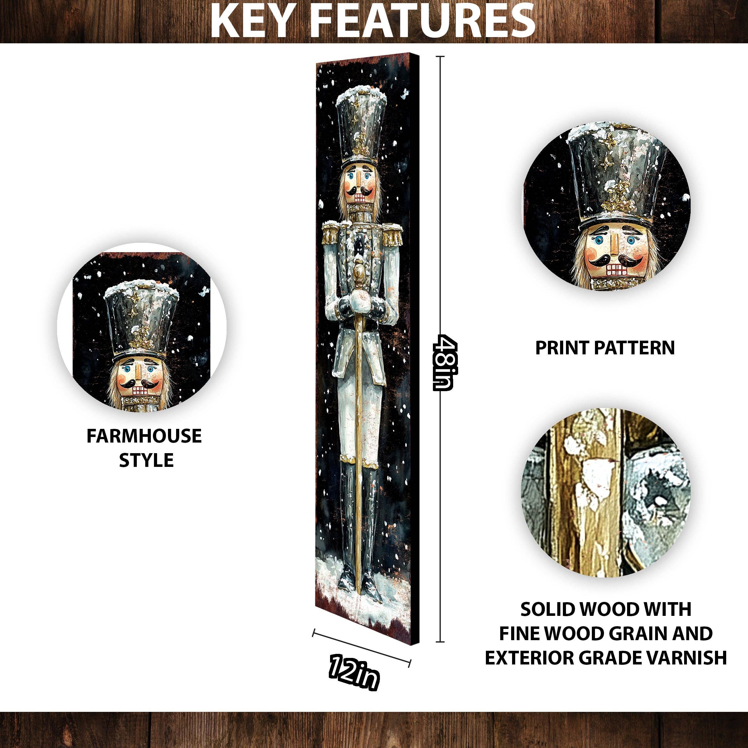 TX USA Corporation - Wholesale Christmas Decoration - Elegant Nutcracker Christmas Porch Sign | Grand Holiday Home Decor1