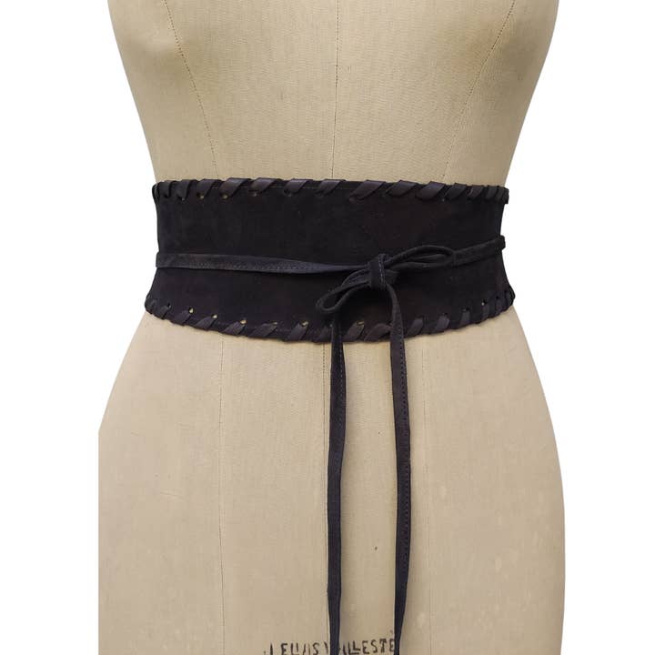 JUAN·JO GALLERY (Leather Gallery, SCP) – wholesale Belt – Women's – Dark Brown Suede Obi Belt Boho Style - Fall 2025 8