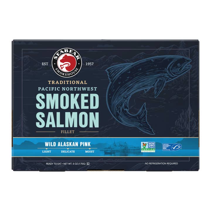 SeaBear Smokehouse - Wholesale Fish/Seafood - Wild Alaskan Smoked Salmon 6oz