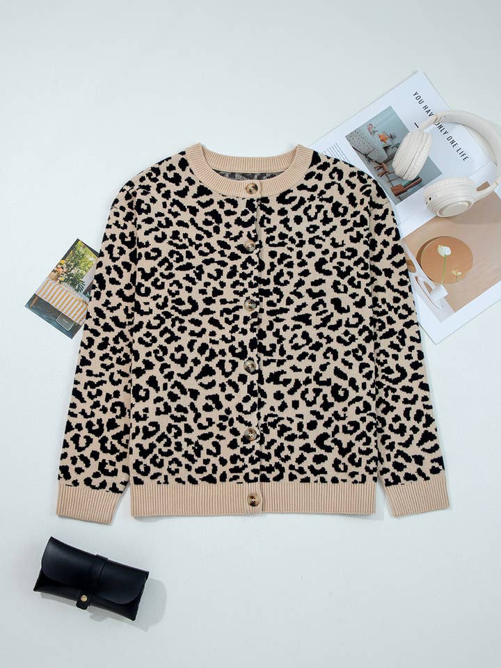 Babs + Birdie - Wholesale Cardigan - Women's - Leopard Chunky Knitted Cardigan Sweater2