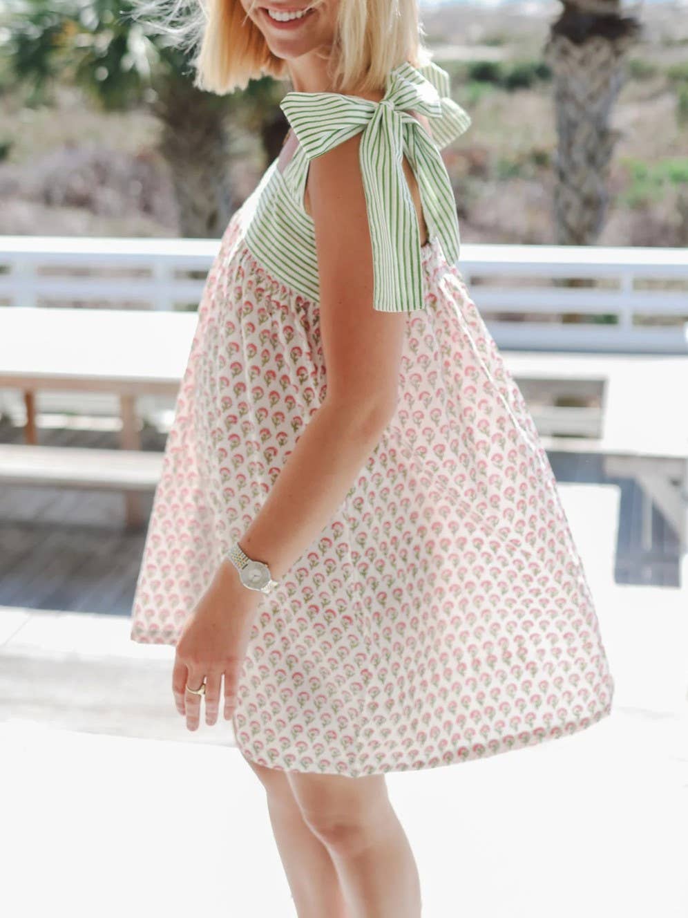 Rosa Clothing - Wholesale Dress - Women's - 2025 Odette floral sleeveless tie shoulder straps mini dress53