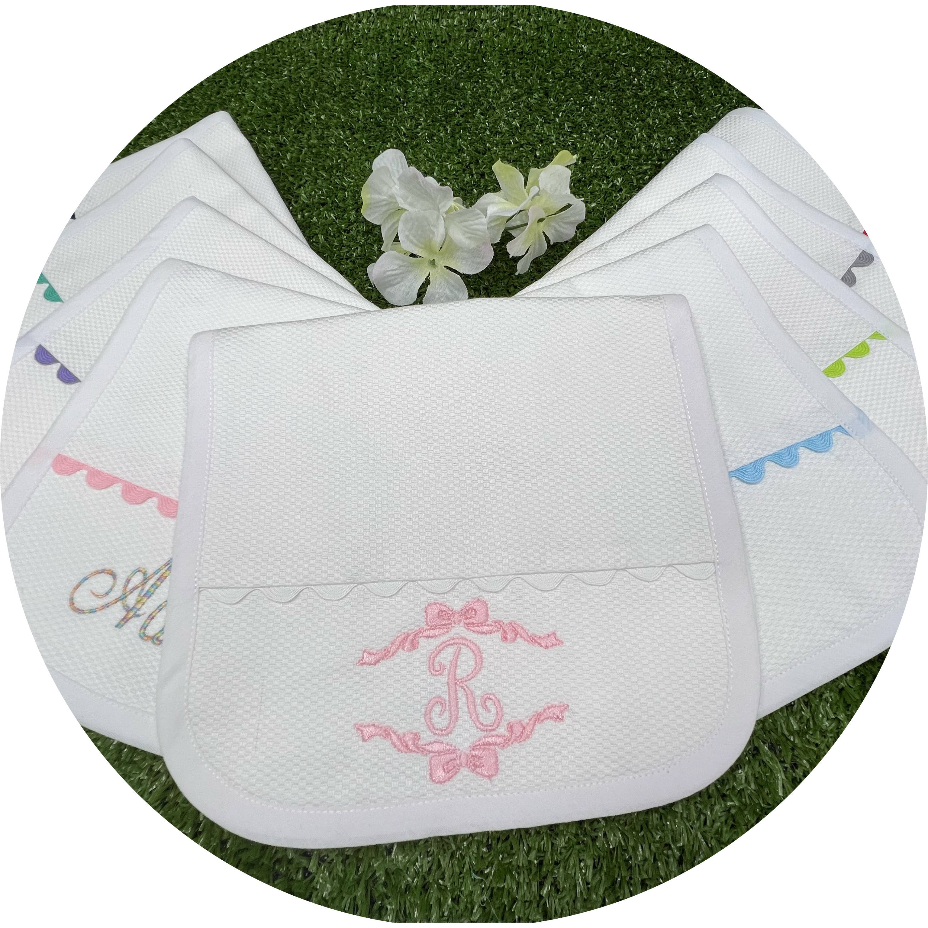 THE ROYALTY COLLECTION - Wholesale Burp Cloth - Baby - White Cotton Pique Burp Cloth2