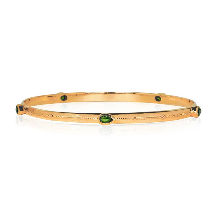 Bracciale Impilabile Saraswati - Diopside Cromato Oro per la vendita all'ingrosso da parte di Charlotte's Web Jewellery
