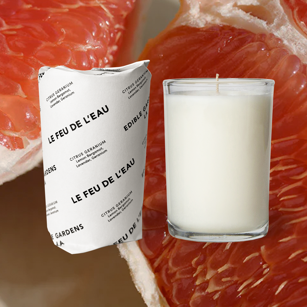 Le Feu De L'eau - Wholesale Jar/Filled Candle - Citrus Geranium - 8 oz1