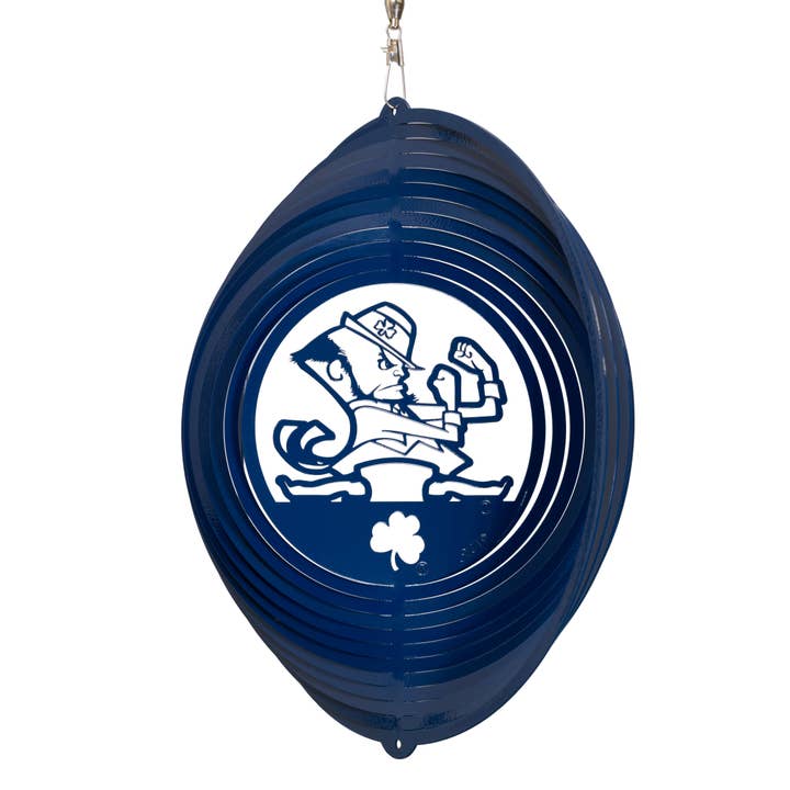 SWEN Products - Wholesale Wind Spinner - NOTRE DAME FIGHTING IRISH Blue Swirly Metal Wind Spinner