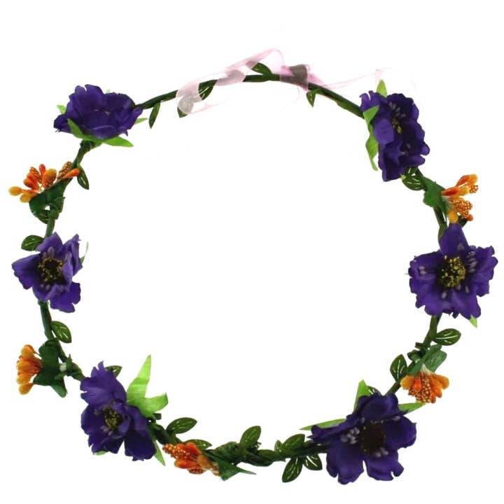 Topkids Accessories - Wholesale Fashion Headband - Women's - Flower Garland for Women and Girls, Hair Bands, Wedding Hair Accessories for Women, Headbands for Women's Hair, Festival Accessories, Artificial Flowers
