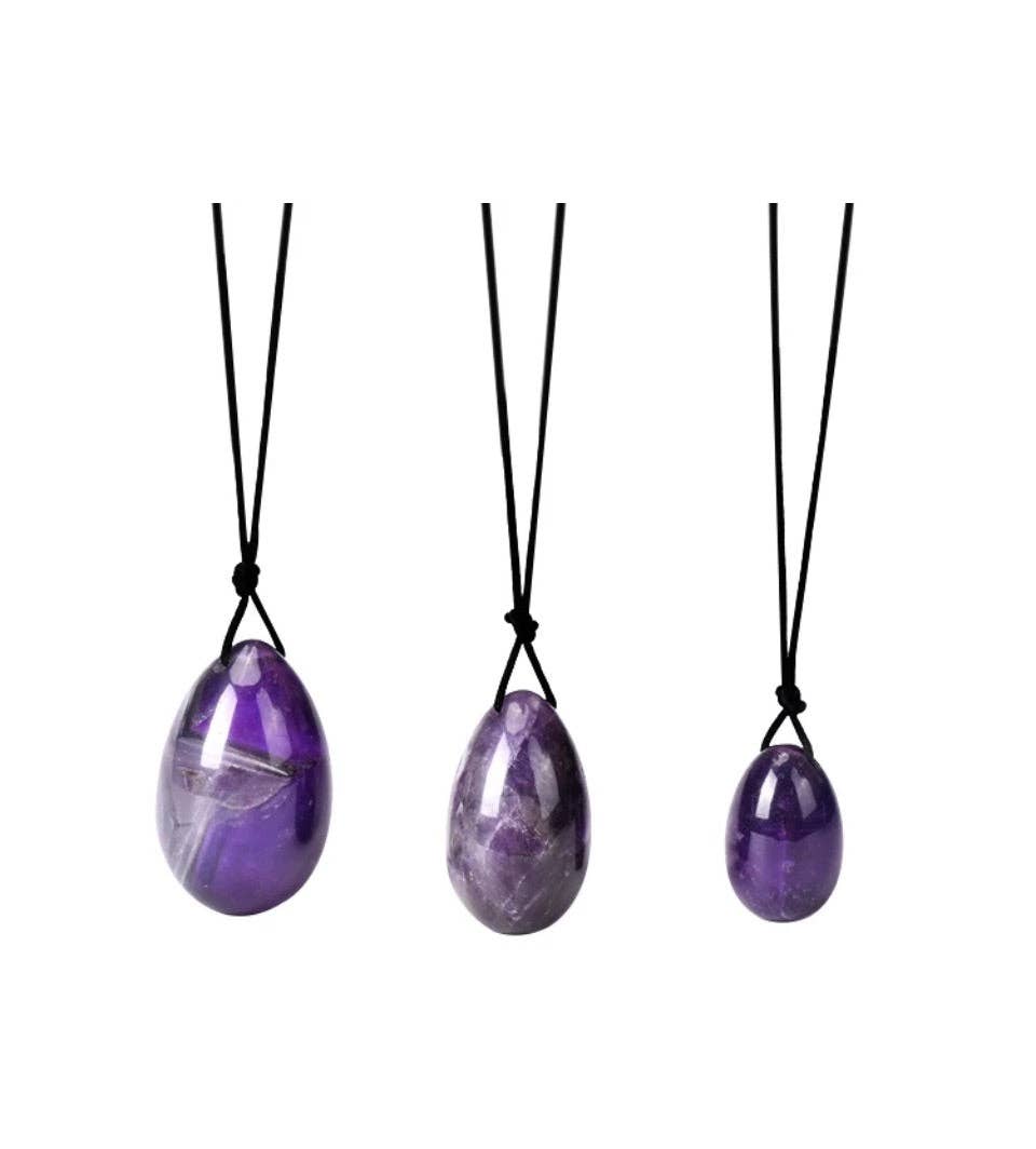 Eco Period - Wholesale Spiritual Stone/Crystal - Love Stone Yoni Egg Set of 3 - Amethyst