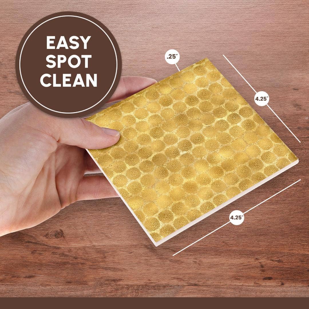 3dRose - Wholesale Coasters - 3dRose, Image of Gold Glitzy Floral, Coaster6