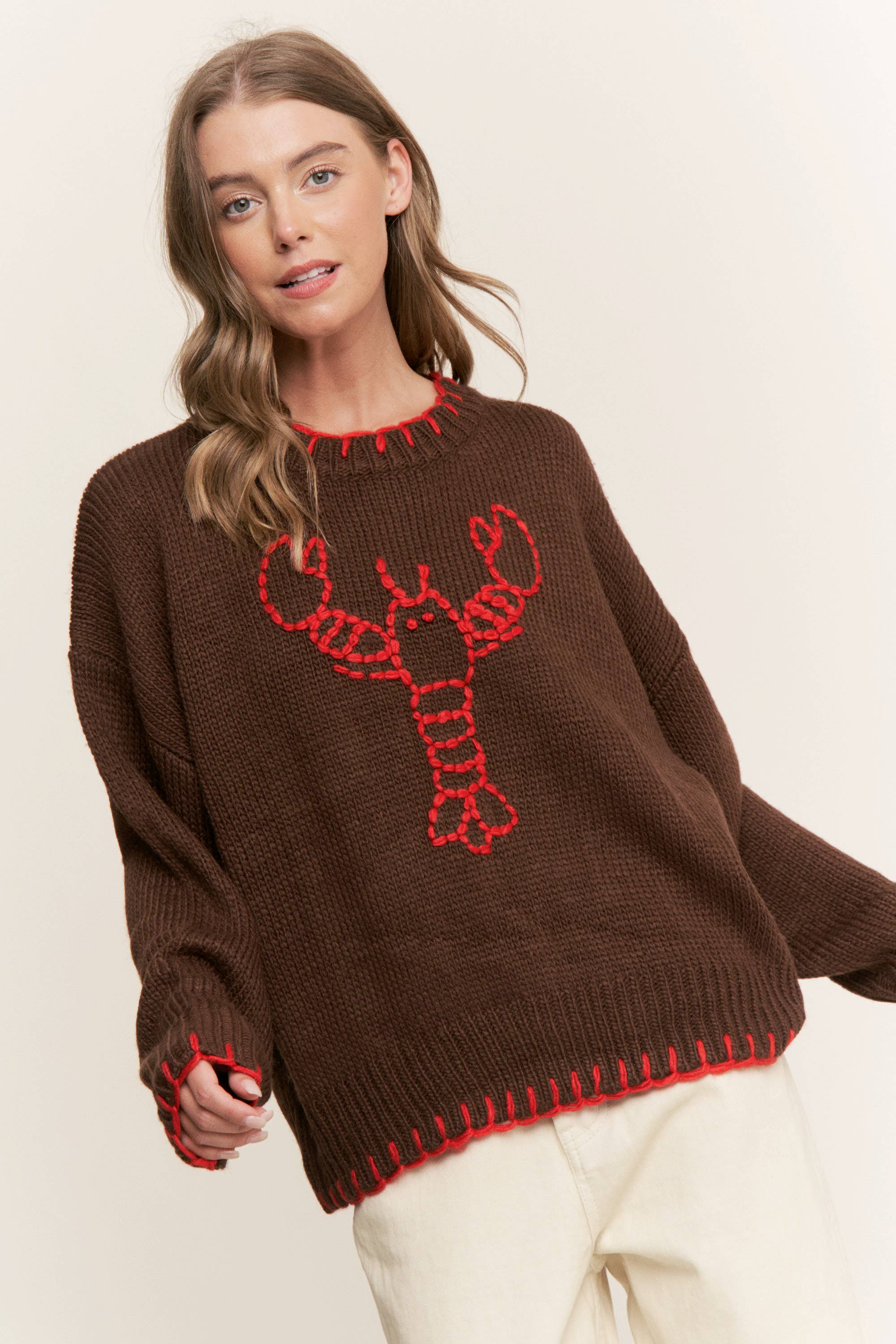 Sweet Generis - Wholesale Knit Sweater - Women's - MY LOVELY LOBSTER CASUAL PULLOVER SWEATER31