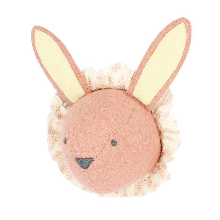 Fiona Walker England - Wholesale Wall Decor - Kids & Baby - Baby Rabbit with Vintage Ruff Head Mini - Pink1