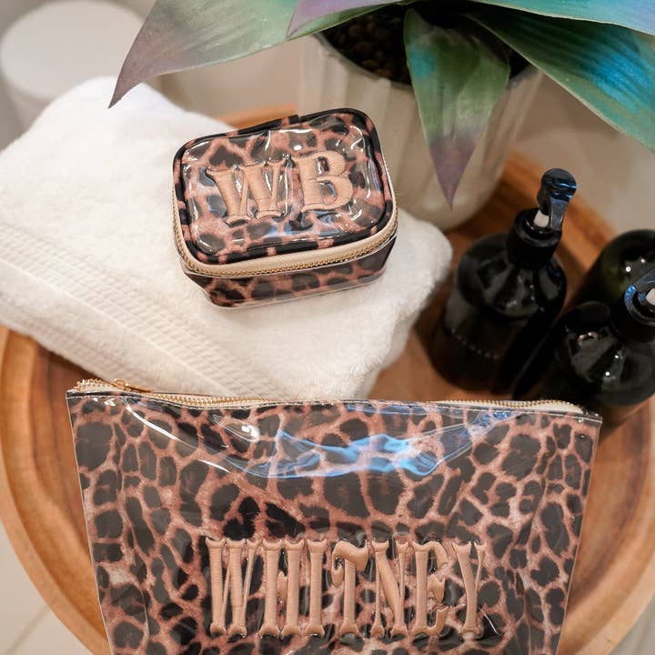 KENZKUSTOMZ - Vente Trousses de maquillage/cosmétique - Léopard - Sac à revêtement transparent8