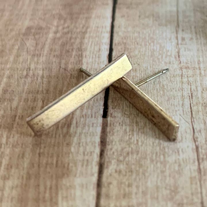 Rowdy Crowd minimal post silver stud earrings for wholesale by Nellie Pratt Artisan Jewelry