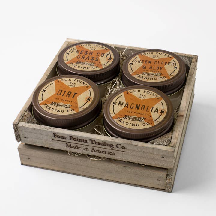 Gardening 4 oz Candle Set for wholesale by Four Points Trading Co