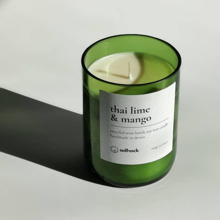 Adhock Homeware – wholesale Jar/filled candle – Thai Lime & Mango Wine Bottle Candle3