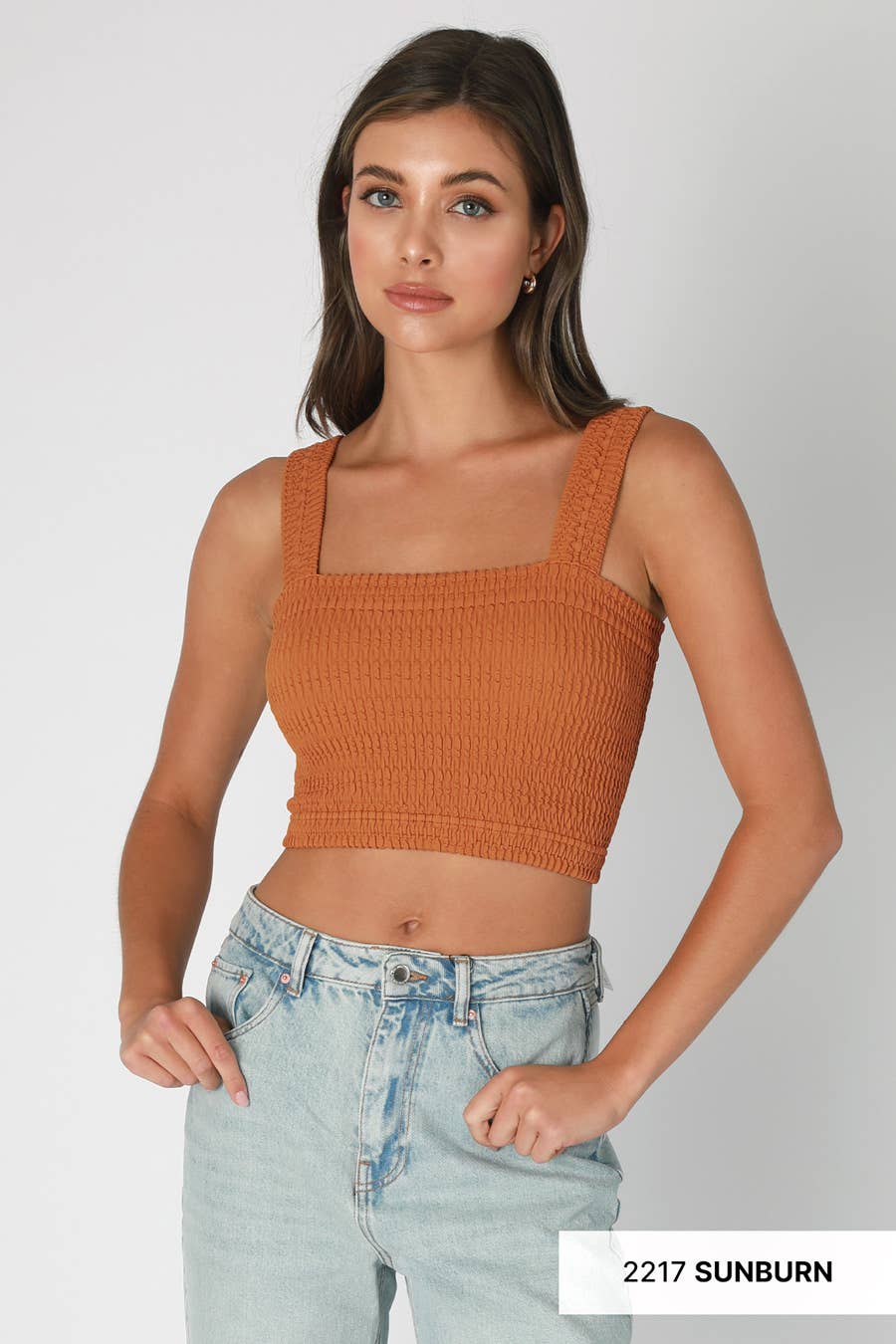 NIKIBIKI - Wholesale Knit Top - Women's - NS8255 - Shirred Square Neck Crop Top16