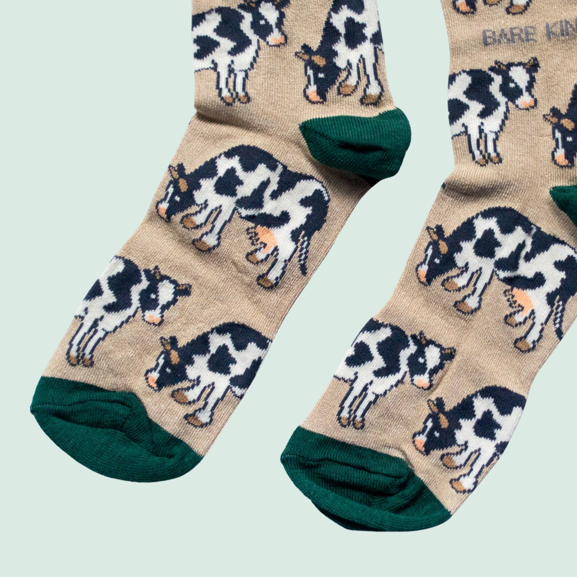 Bare Kind Socks - Wholesale Socks - Unisex - Cow Socks | Bamboo Socks | Beige Socks | Farm Socks3