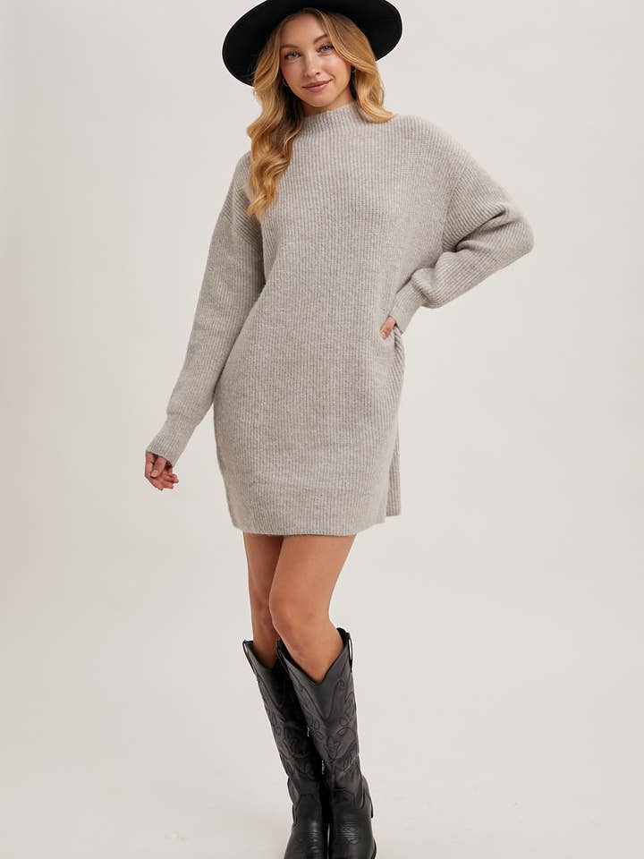 Bluivy - Wholesale Dress - Women's - MOCK NECK KNIT SWEATER MINI DRESS7