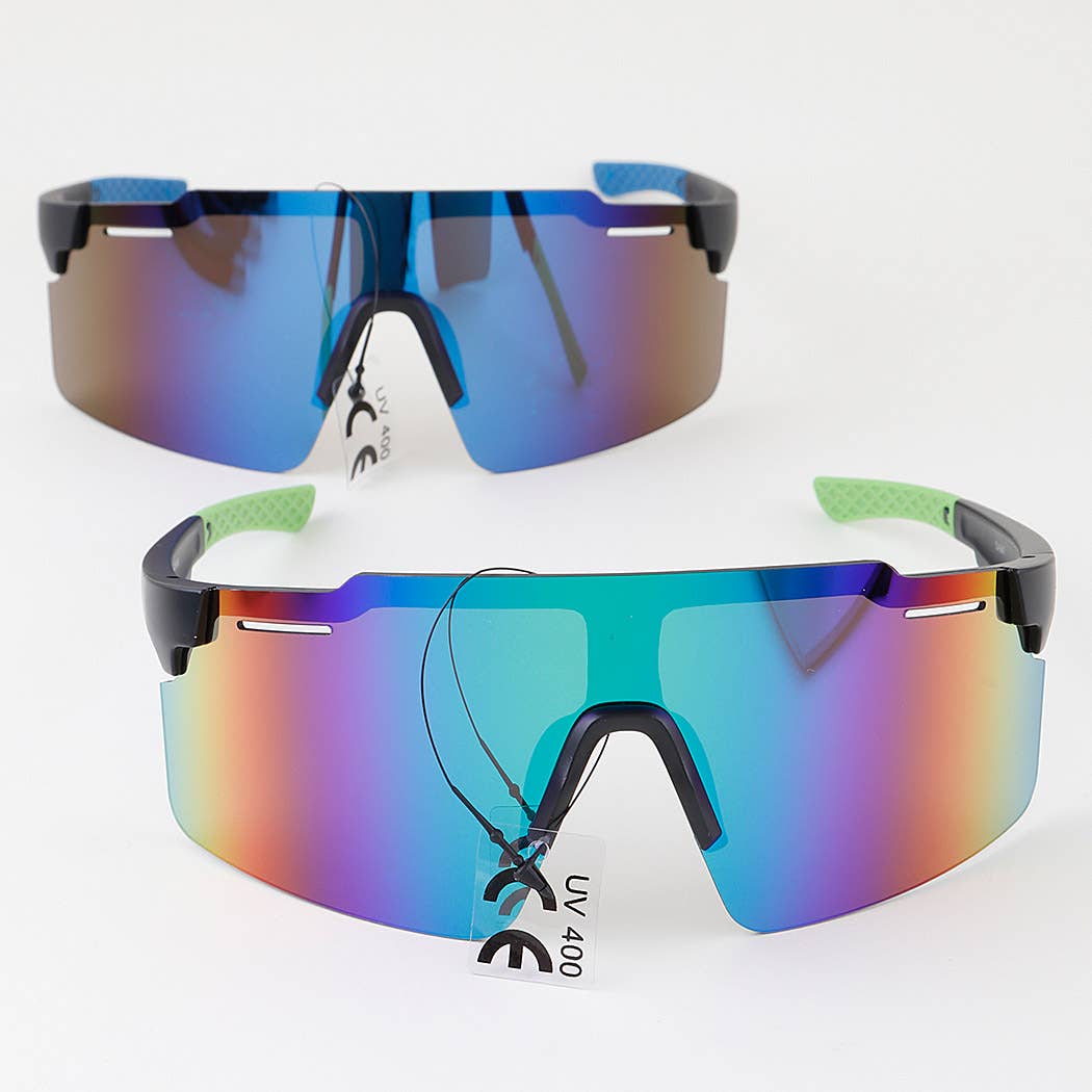 MIX Multi Polycarbonate Mirror Shield Sunglasses for wholesale on Faire4