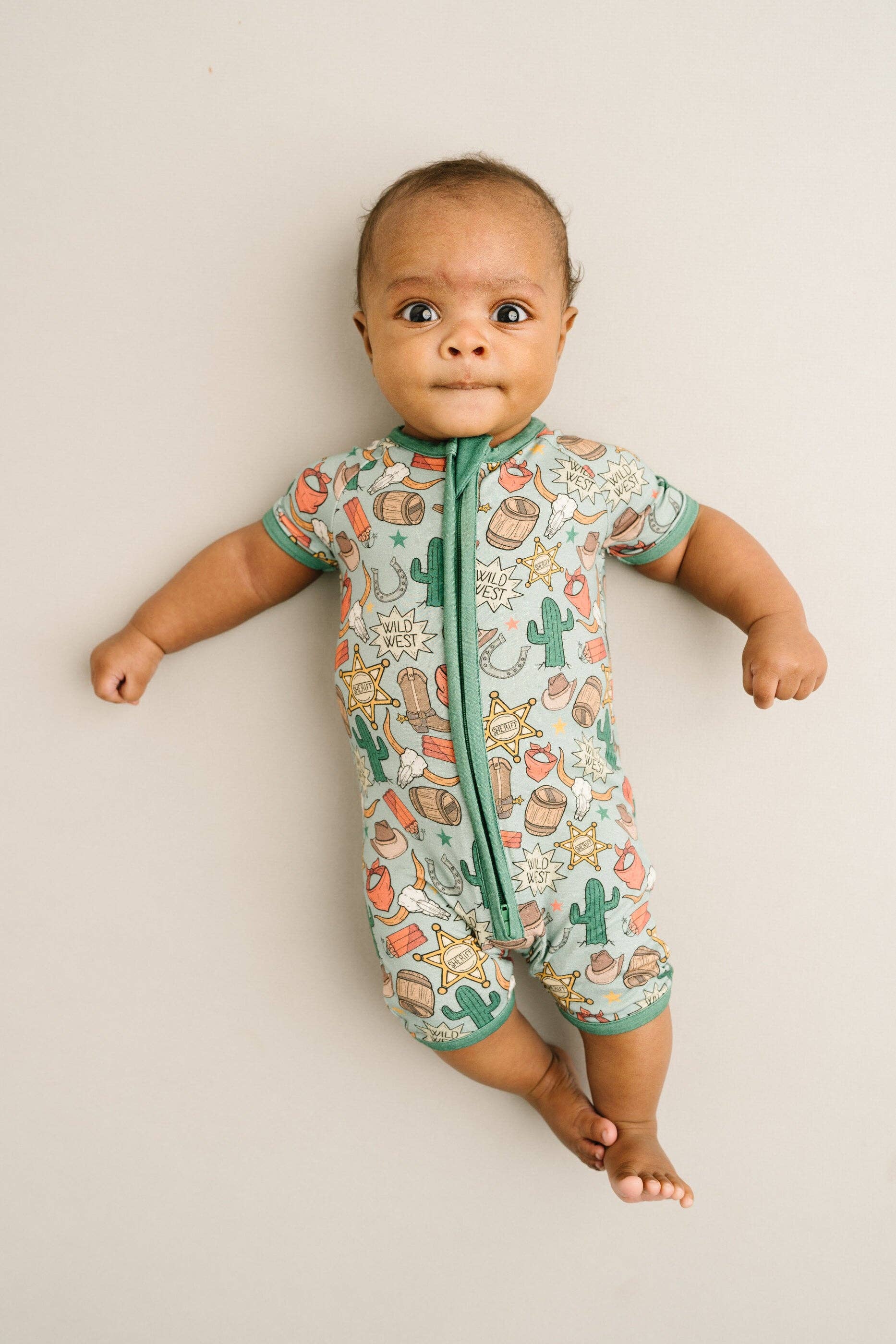 Little One Shop - Wholesale Jumpsuit - Baby - Western Bamboo Short Romper1