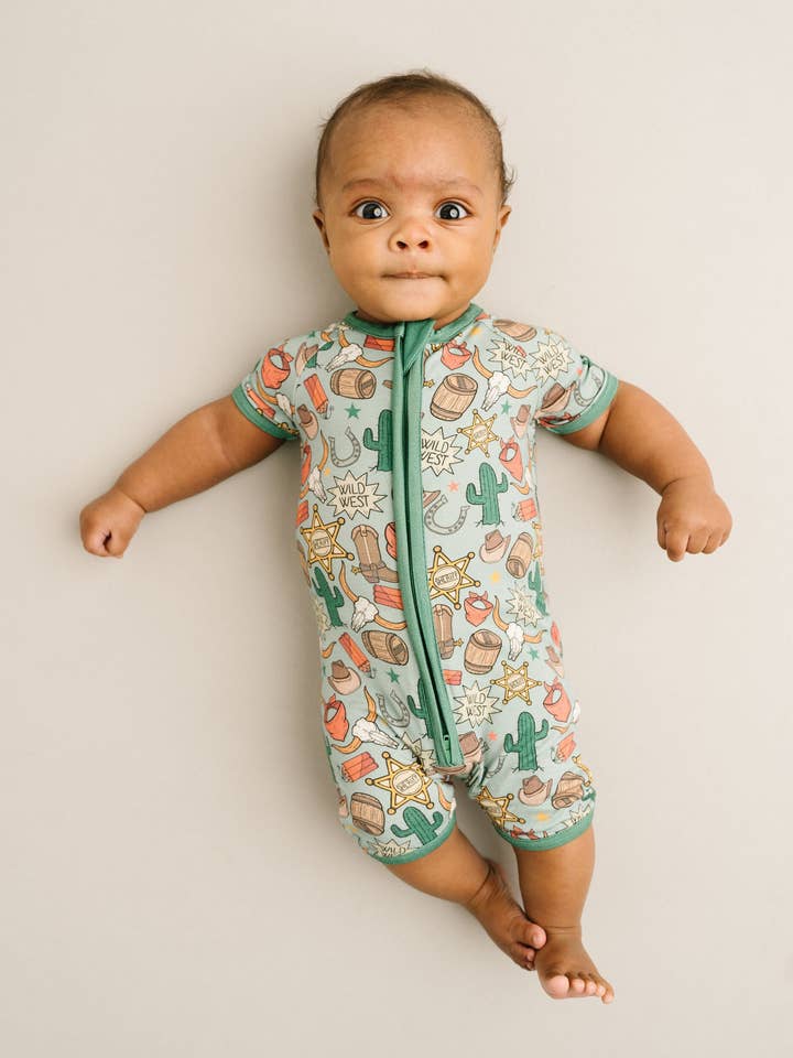 Little One Shop - Wholesale Jumpsuit - Baby - Western Bamboo Short Romper1