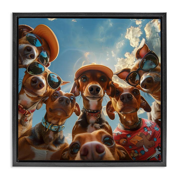 Grappige Teckel Selfie Zwevende Lijst voor wholesale door Stupell Industries