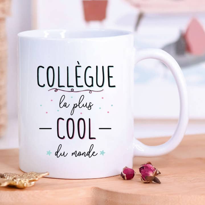 White mug coolest colleague for wholesale by Ourson Câlin