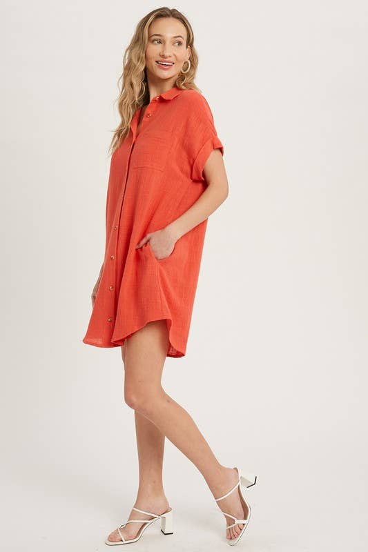 Peace Love Line - Wholesale Dress - Women's - SLG8322 - BUTTON UP SHIRT DRESS7