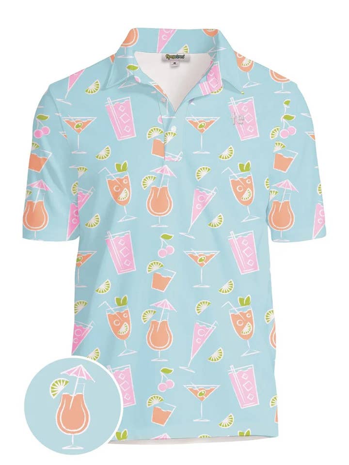 Polo de Golf Cocktail Caddy - Vêtements de Golf Amusants pour Hommes pour la vente par Tipsy Elves