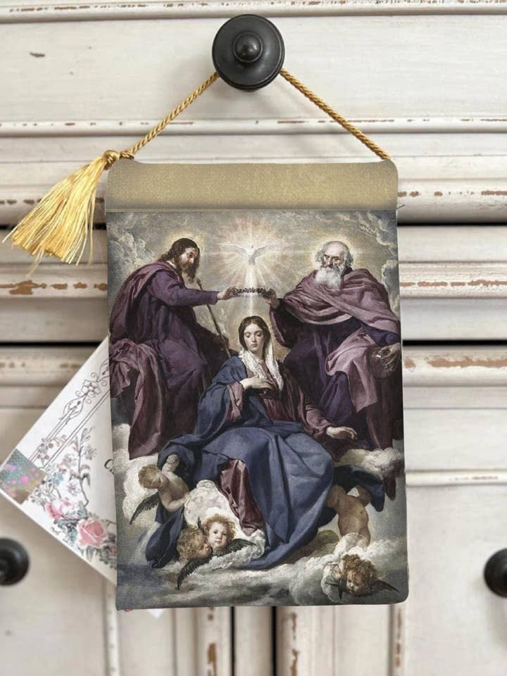 VELAZQUEZ Velvet Blessing Carrier, HD Image, 2 Sides for wholesale by Made By Catholics