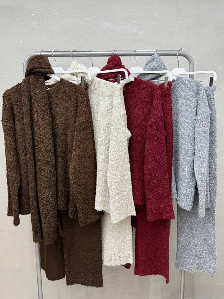 Anaz - Wholesale Lounge Set - Women's - 3-Piece Knit Co-ord Set2