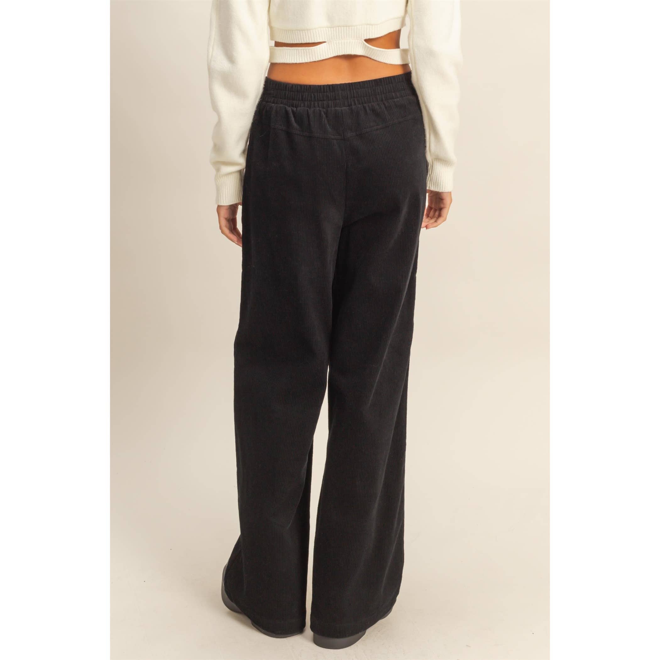 Double Zero - Wholesale Pants - Women's - Corduroy High-Waisted Wide Leg Pants8