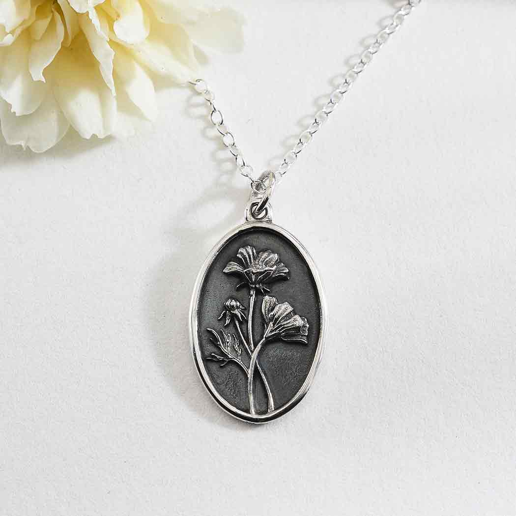 Nina Designs - Wholesale Pendant/Charm Necklace - Sterling Silver Birthflower Necklaces4