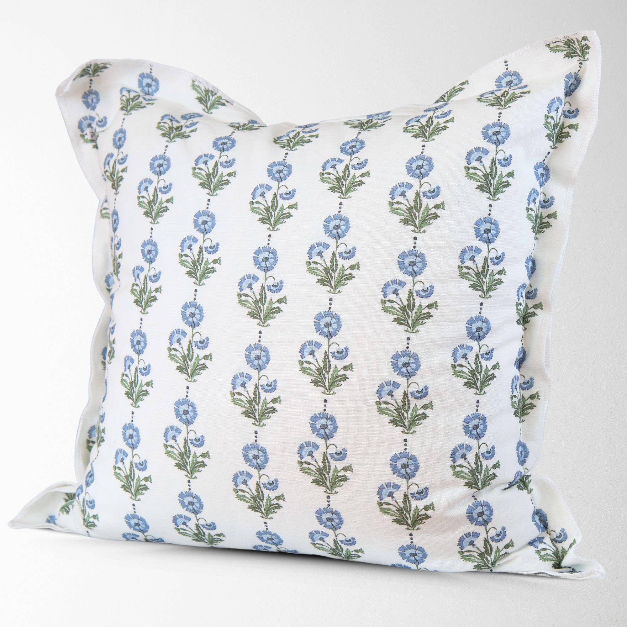 Tajik  Home  LLC - Wholesale Throw Pillow Cover - Amalthea Blue Linen Block Print Square Pillow Cover8