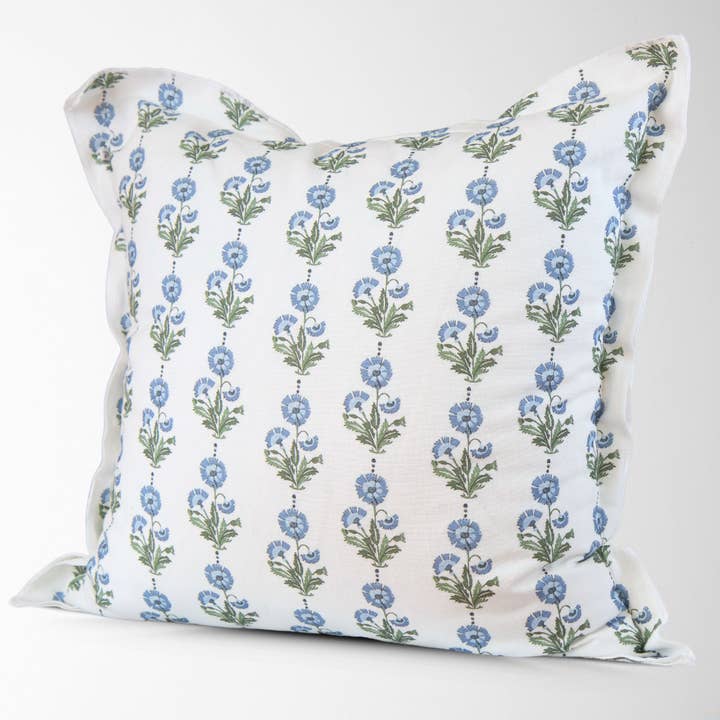 Tajik Home LLC – wholesale Throw pillow cover – Amalthea Blue Linen Block Print Square Pillow Cover8