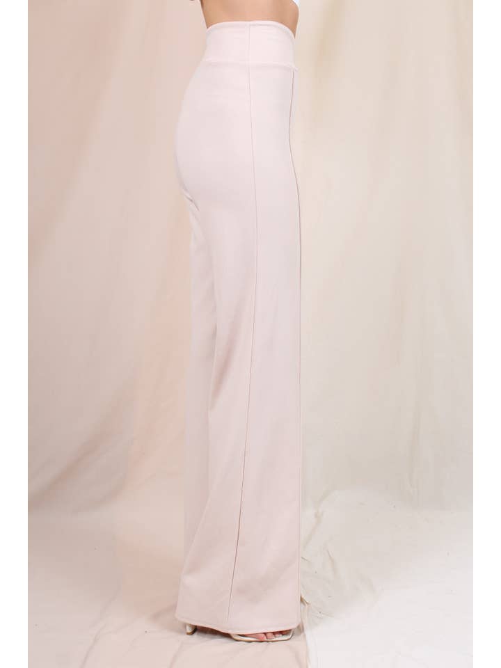 Fore Collection - Venta al por mayor Pantalones - Mujer - PANTALONES ELEGANTES DE RAYA DIPLOMÁTICA CON CORTE EN V DE TALLE ALTO -PD5710F03