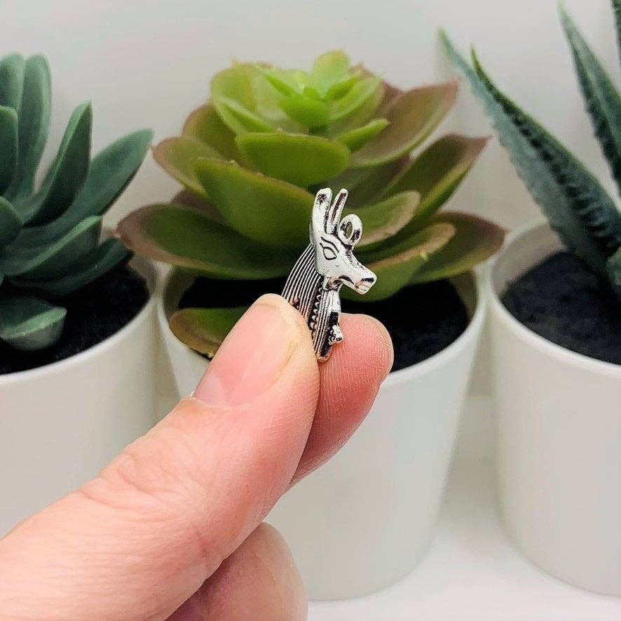Guerrilla Charm - Wholesale Individual Charm/Pendant - Silver Anubis Egyptian Jackal Charms, 20x15mm3