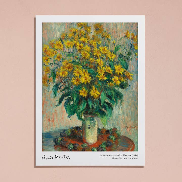 Sugar & Canvas - Wholesale Art Print - Monet Jerusalem Artichoke Flowers 1880 Vintage Art Print N171
