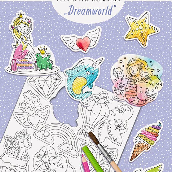 Magnetic coloring “Dreamworld” for wholesale by URSUS® / Buntpapierfabrik Ludwig Bähr GmbH & Co. KG