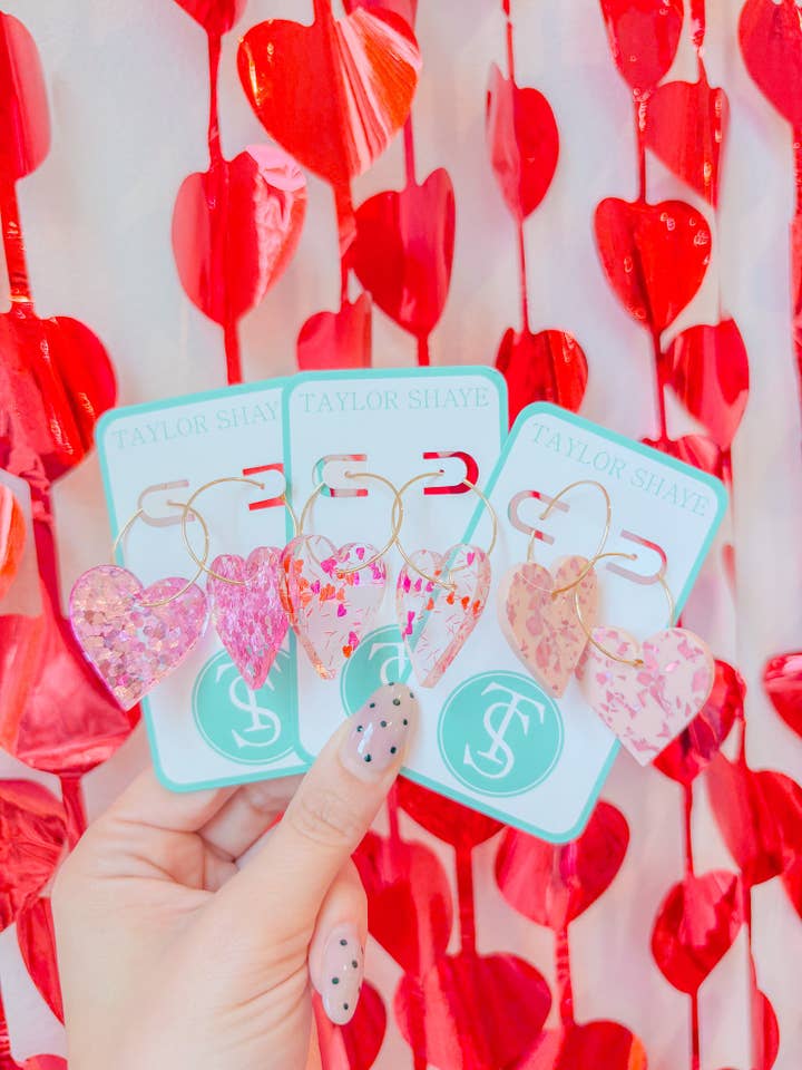 Heart Hoops for wholesale by Taylor Shaye Designs