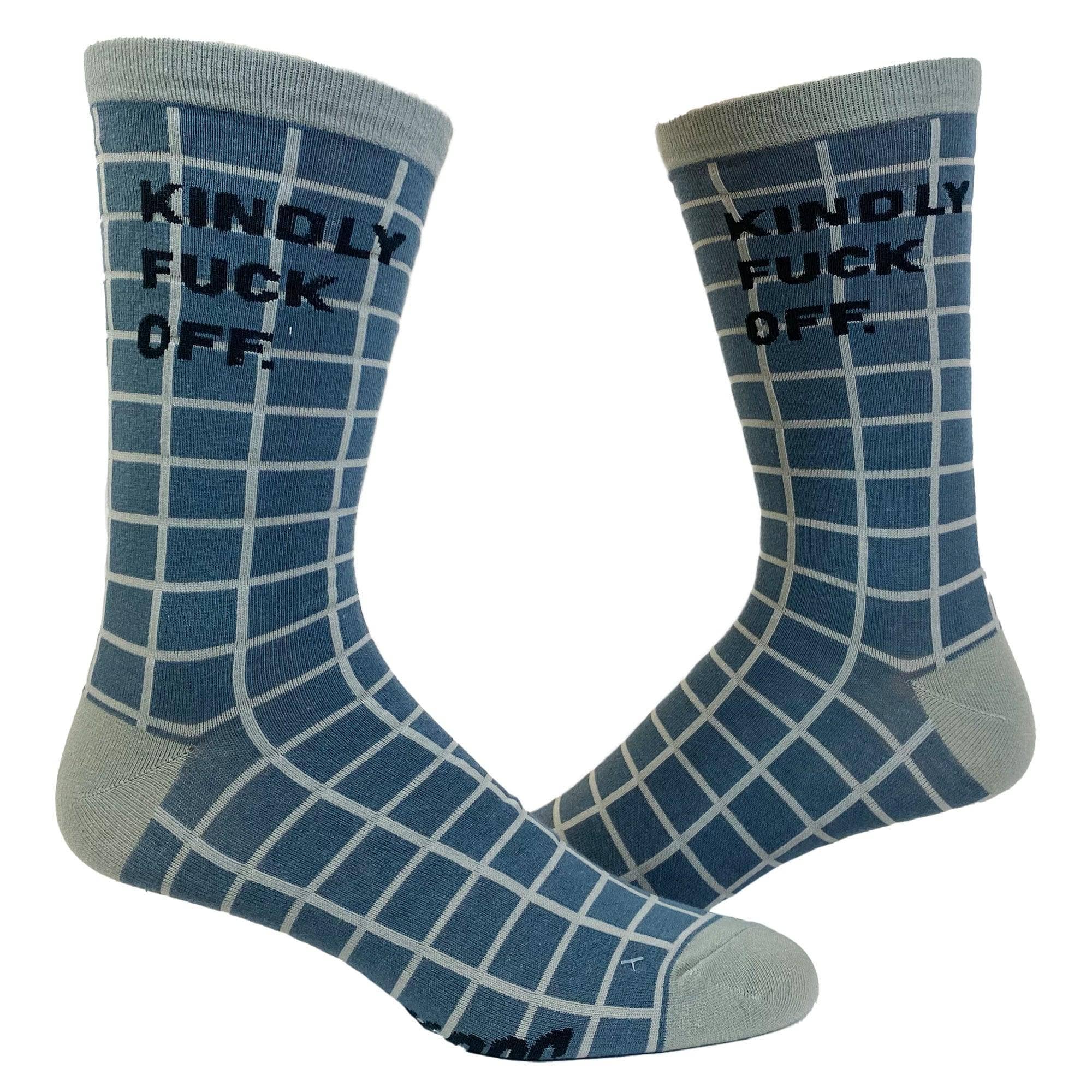 Grey Mens Kindly Fuck Off Socks Sarcastic Offensive Sock for Work for wholesale on Faire0